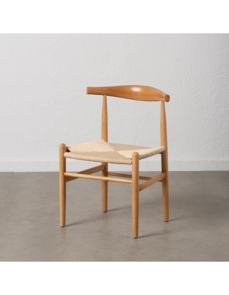 Silla WISH de madera natural y cuerda.