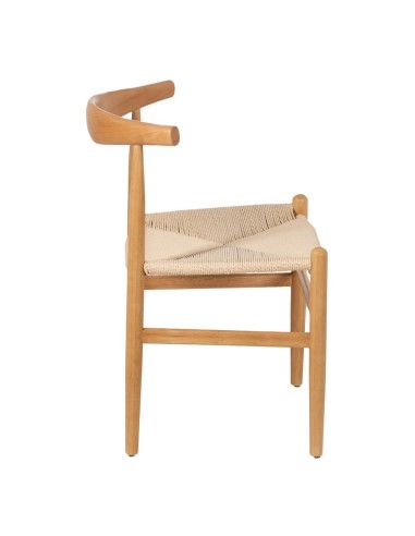 Silla WISH de madera natural y cuerda.
