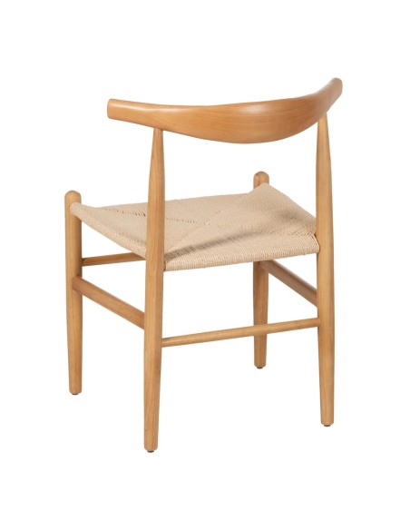 Silla WISH de madera natural y cuerda.