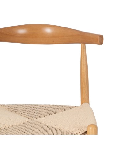 Silla WISH de madera natural y cuerda.