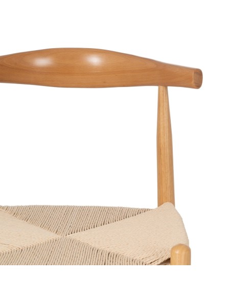 Silla WISH de madera natural y cuerda.