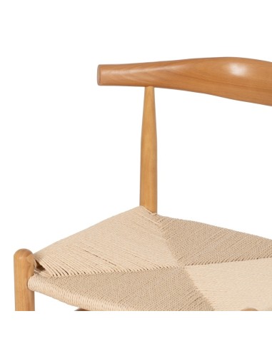 Silla WISH de madera natural y cuerda.