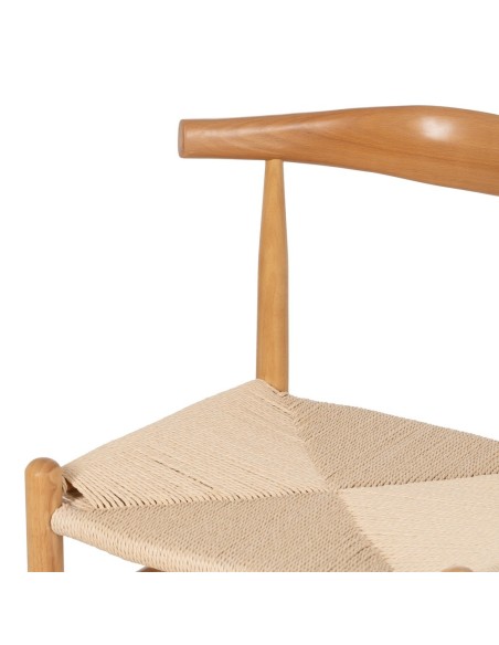Silla WISH de madera natural y cuerda.