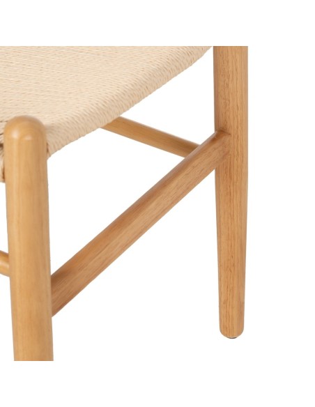 Silla WISH de madera natural y cuerda.