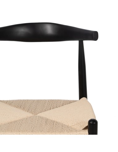 Silla ADA de madera natural en negro y cuerda...