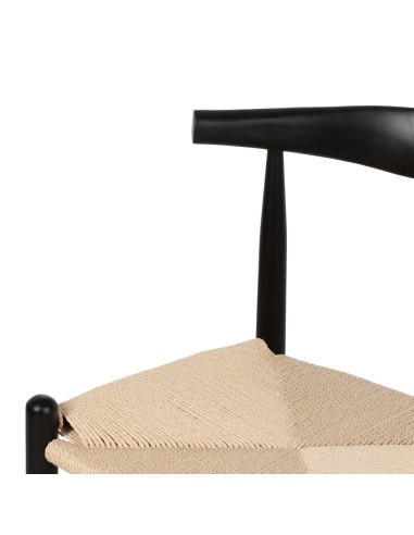 Silla ADA de madera natural en negro y cuerda...