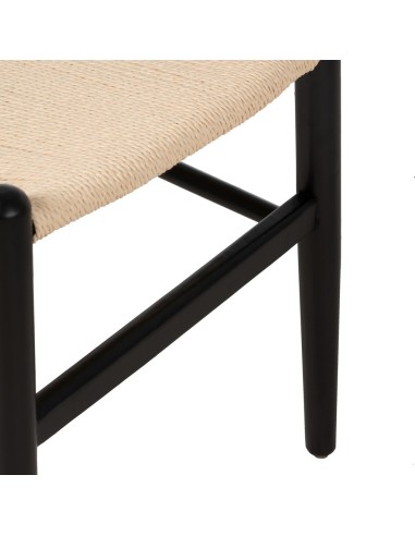Silla ADA de madera natural en negro y cuerda...