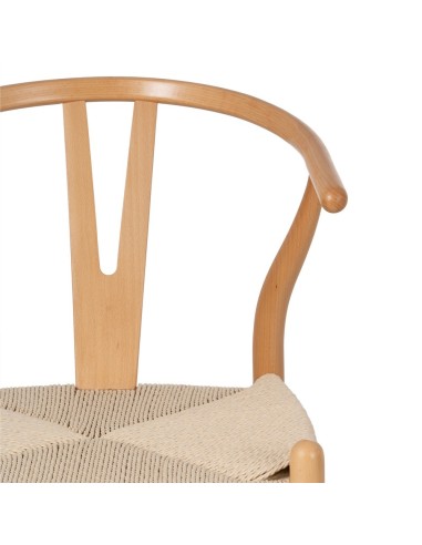 Silla ADAM de madera natural y cuerda.