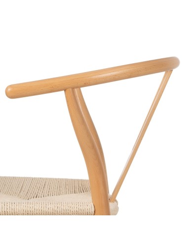 Silla ADAM de madera natural y cuerda.