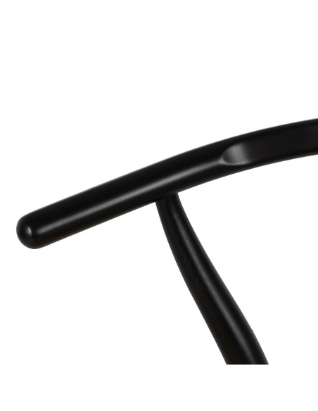 Silla ADAM de madera natural en negro y cuerda beige.