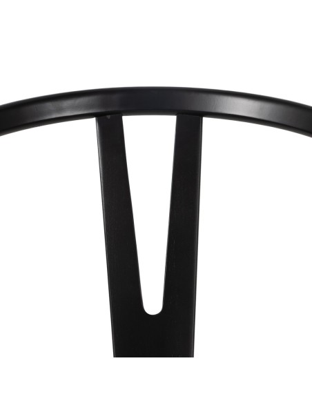 Silla ADAM de madera natural en negro y cuerda beige.