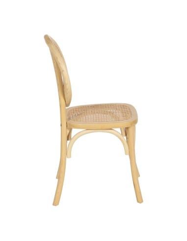 Silla DORIAN de madera maciza de olmo y ratán...