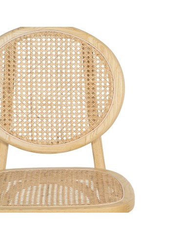 Silla DORIAN de madera maciza de olmo y ratán...