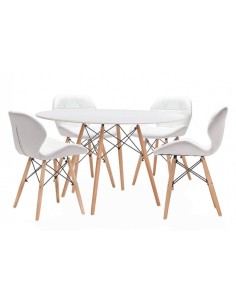 Cadeira de design BAMBA, madeira, similpiel 2