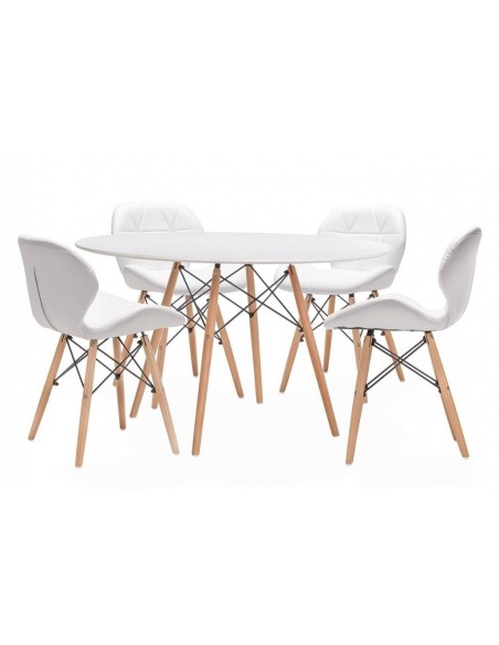 Silla de diseño BAMBA, madera, similpiel