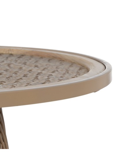 Mesa de centro redonda de rattan KOHANA com metal Ø 70 cm.