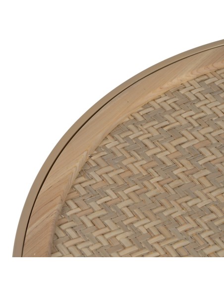 Mesa de centro redonda de rattan KOHANA com metal Ø 70 cm.