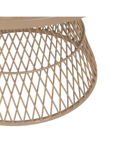 Mesa de centro redonda de rattan KOHANA com...
