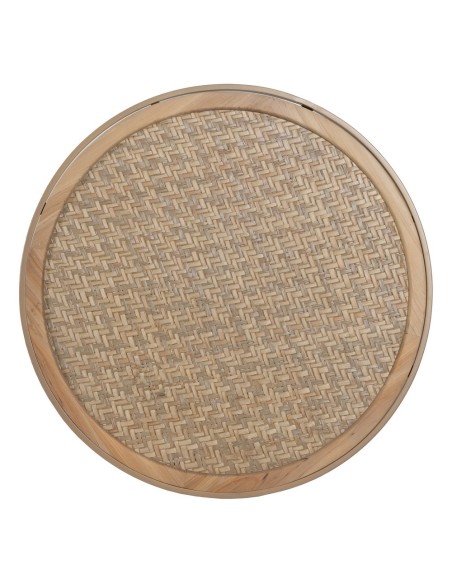 Mesa de centro redonda de rattan KOHANA com metal Ø 70 cm.