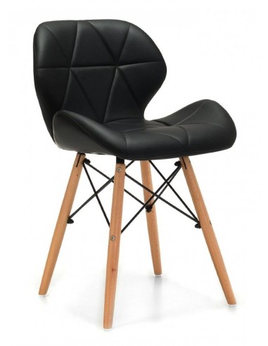 Cadeira de design BAMBA, madeira, similpiel