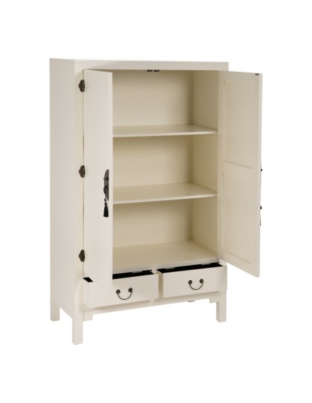 Armario Oriental TAY,100 x 160cm, 2 puertas y 2 cajones blanco.