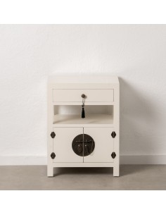 Mesa de cabeceira Oriental TAY, 50 x 66cm, 2 portas e 1...