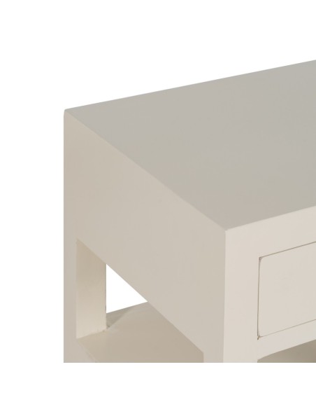Mesa de cabeceira Oriental TAY, 50 x 66cm, 2 portas e 1 gaveta branca.