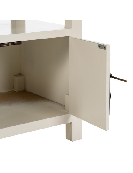 Mesita de noche Oriental TAY, 50 x 66cm, 2 puertas y 1 cajones blanco.