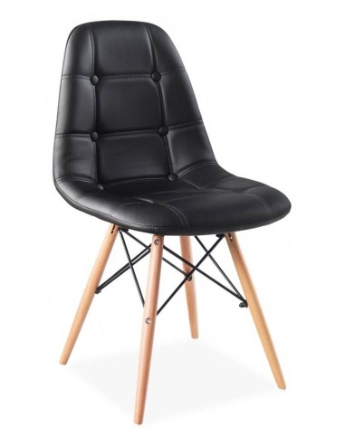 Silla de diseño MARCEL Tow, madera, similpiel