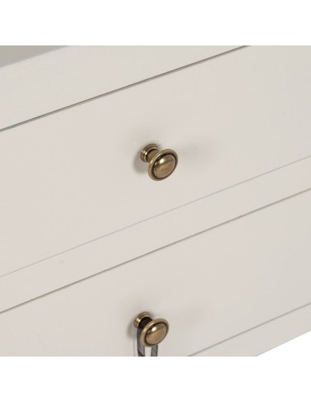 Mesa de cabeceira oriental YAKU, 66x45 cm, 2 gavetas em branco.