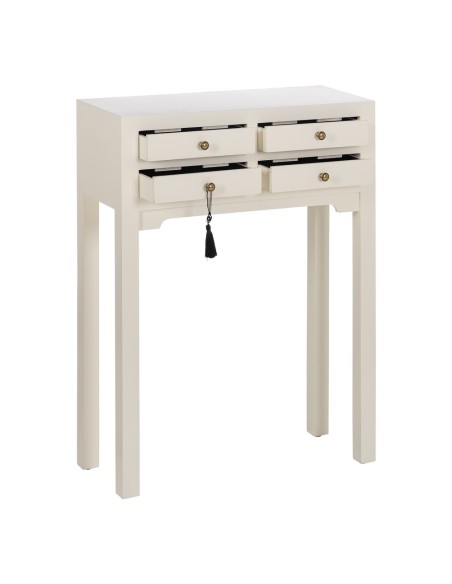 Consola oriental YUKI, 63 x 85 cm,4 cajones color blanco.