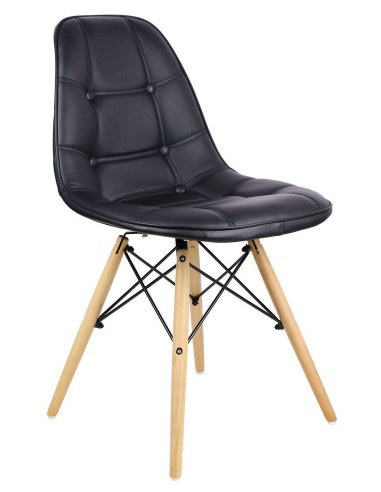 Silla de diseño MARCEL Tow, madera, similpiel
