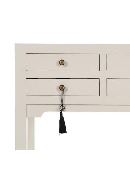 Consola oriental YUKI, 63 x 85 cm,4 cajones color blanco.