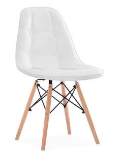 Silla de diseño MARCEL Tow, madera, similpiel
