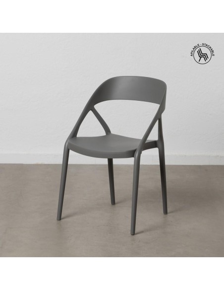 Silla apilable HANI de polipropileno gris.