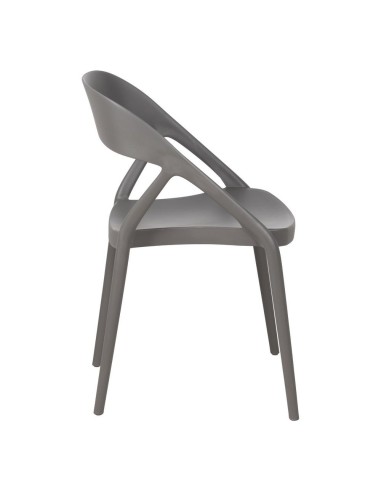 Silla apilable HANI de polipropileno gris.