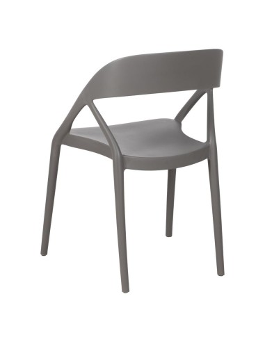 Silla apilable HANI de polipropileno gris.