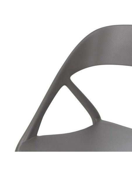 Cadeira empilhável HANI em polipropileno cinza.