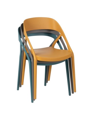 Silla apilable HANI de polipropileno gris.