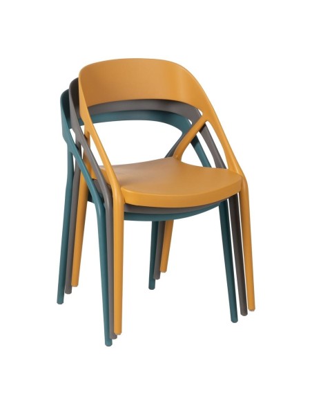 Silla apilable HANI de polipropileno gris.