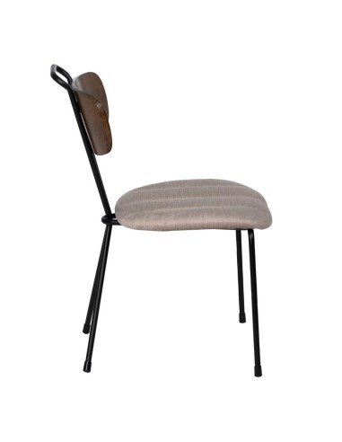 Silla MUREM de tejido en beige y metal con...