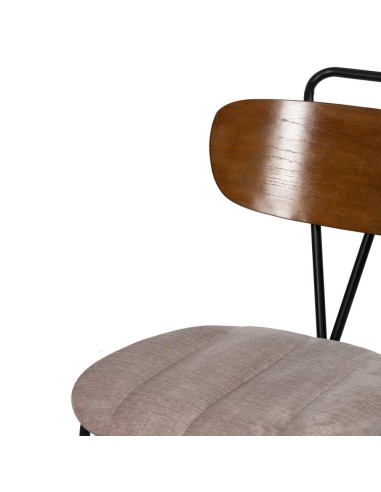 Silla MUREM de tejido en beige y metal con...