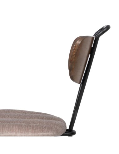 Silla MUREM de tejido en beige y metal con...