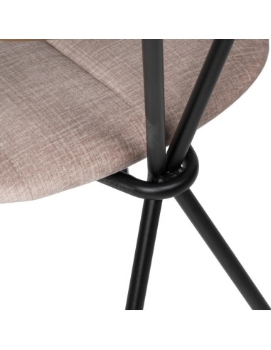 Silla MUREM de tejido en beige y metal con...