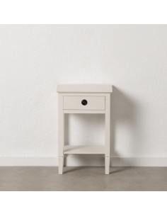 Mesa auxiliar KURB em branco sujo 40 x 30 x 61 cm.