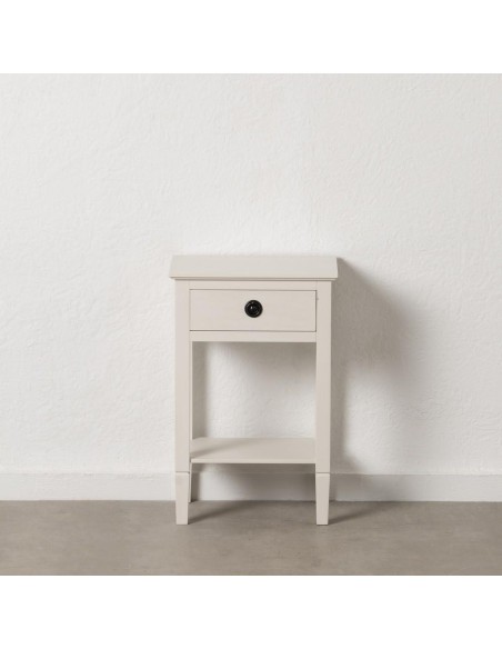 Mesita auxiliar KURB en blanco roto 40 x 30 x 61 cm.