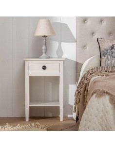 Mesita auxiliar KURB en blanco roto 40 x 30 x 61 cm. 2