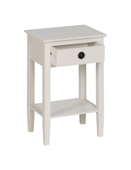 Mesita auxiliar KURB en blanco roto 40 x 30 x 61 cm.