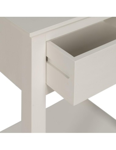 Mesita auxiliar KURB en blanco roto 40 x 30 x...