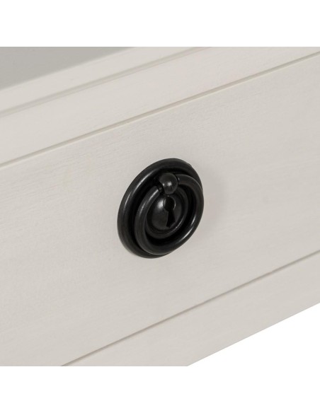 Mesita auxiliar KURB en blanco roto 40 x 30 x 61 cm.